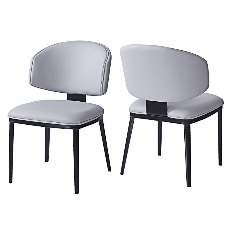 Chaise d'appoint rembourrée (ensemble de 2), Gris clair / gris