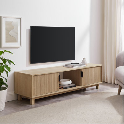 Modern Fluted-Door Minimalist TV Stand For Tvs Up To 65 Inches -  Ivy Bronx, A7E22966201944A39F3C9C31777A3CD8