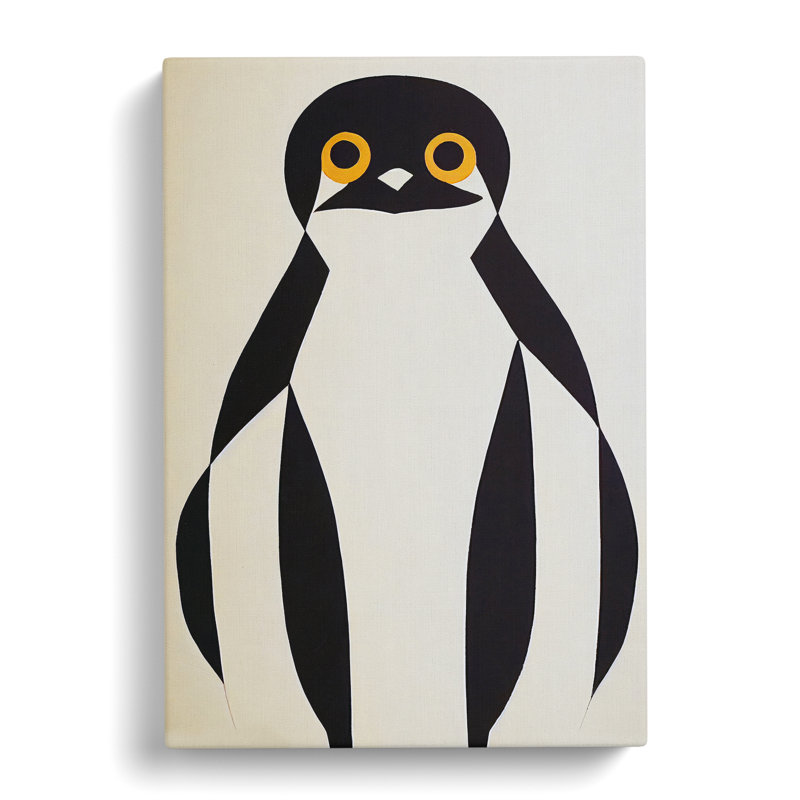 Penguin Abstract Art No.2 - Wall Art, Wrapped Canvas, 76cm H x 50cm W, No Matte
