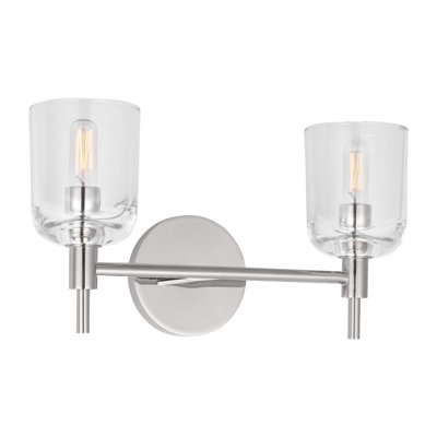 Luminaire mural de salle de bain Thom Filicia Coury avec abat-jour transparent