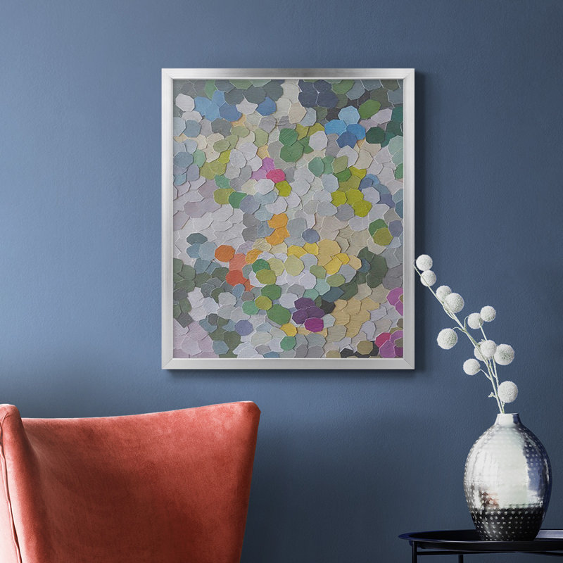 Toile encadrée de qualité supérieure Canne Garden - prête à être accrochée, Argent, H 24 po x l 20 po