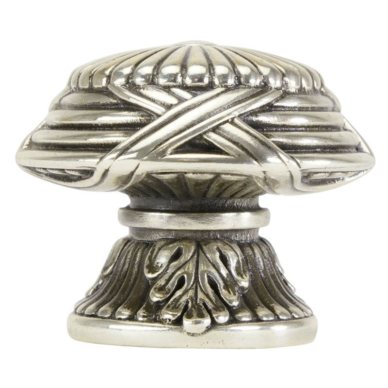 HYDE PARK KNOB PLATE, Burnish Silver, 1 1/2"