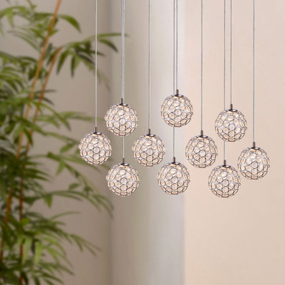 Luminaire suspendu sphère 10 lumières Tietjen