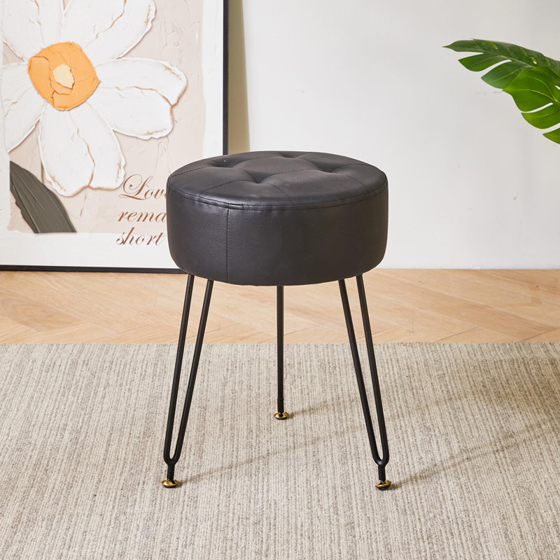 Burdue Steel Accent Stool, Black, Black