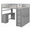 Lit mezzanine double avec tiroirs, bureau et garde-robe - gris (peu encombrant, robuste et durable)-602831763