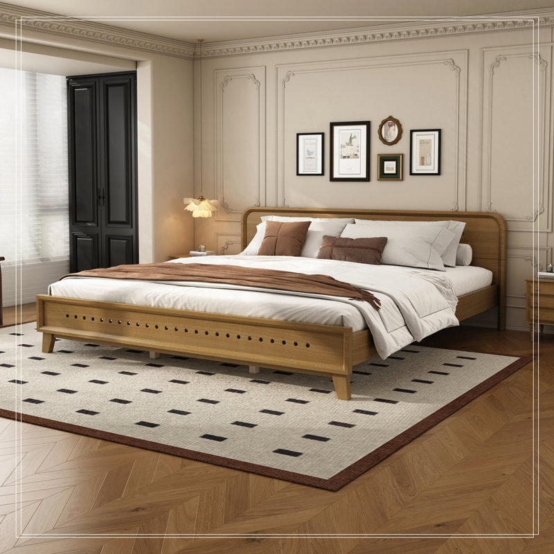 Wood Platform Bed, Natural Yellow, King