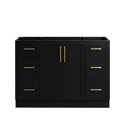   Loren 48 Inch Single Sink Base Cabinet in Black