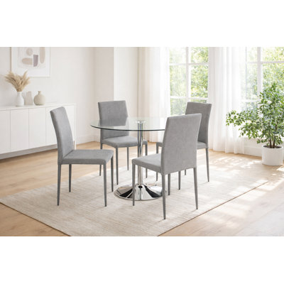 Boatwright 4 -Person Glass Dining Set