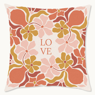 Coussin décoratif en polyester floral