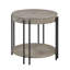 Table de bout de salon avec pieds en métal et cadre de rangement