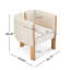 Ensemble de 4 chaises de salle à manger de style moderne avec structure en bois d'hévéa et tissu beige, capacité de 225 lb, pour la salle à manger et l'espace de vie-71330072-71330073-71330079