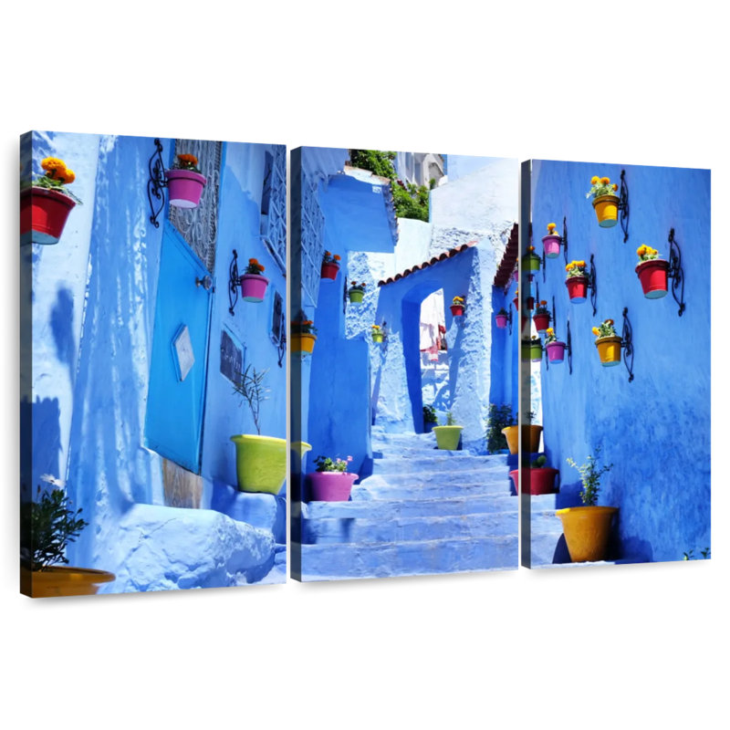 Escalier Sebbie Chefchaouen, H 42 po x l 65 po