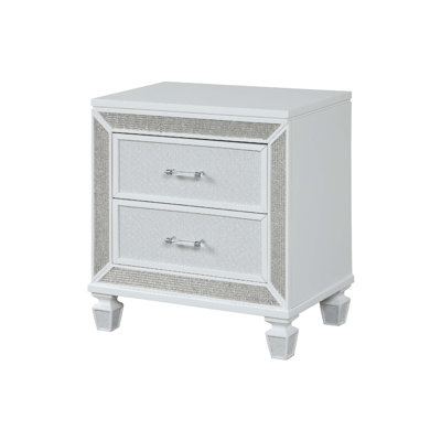 Crystal Modern Style 2-Drawer Nightstand Finished