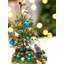 Centre de table hivernal turquoise et bleu sarcelle Hibou