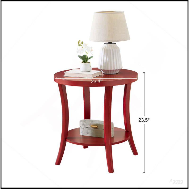 Table d'appoint ronde contemporaine Perth, rouge, Rouge