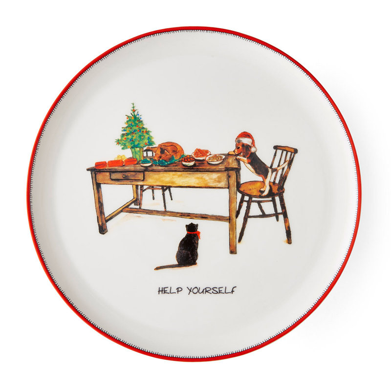 10.5" Help Yourself Footed Cake Plate