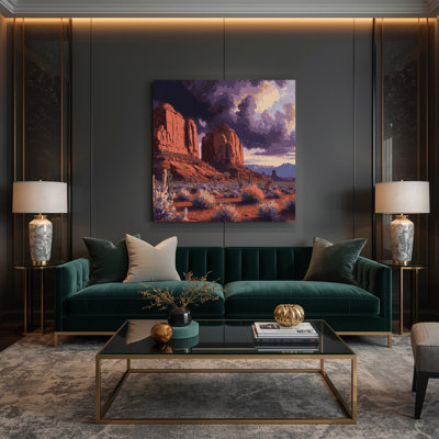 USA State Nevada Purple Canvas Wall Art