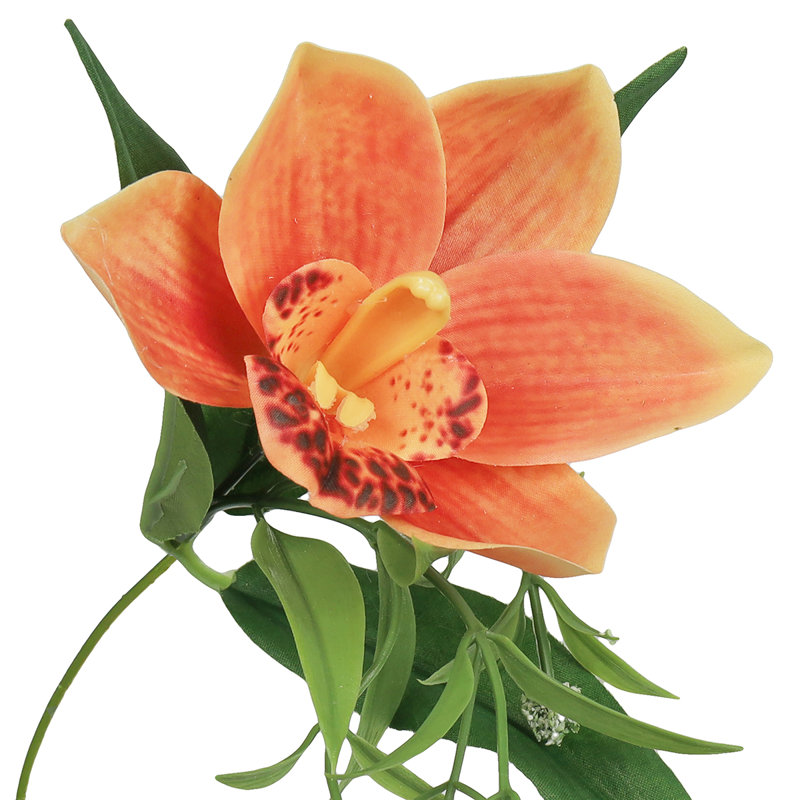 13 " Fabric Orchid Arrangement, Orange