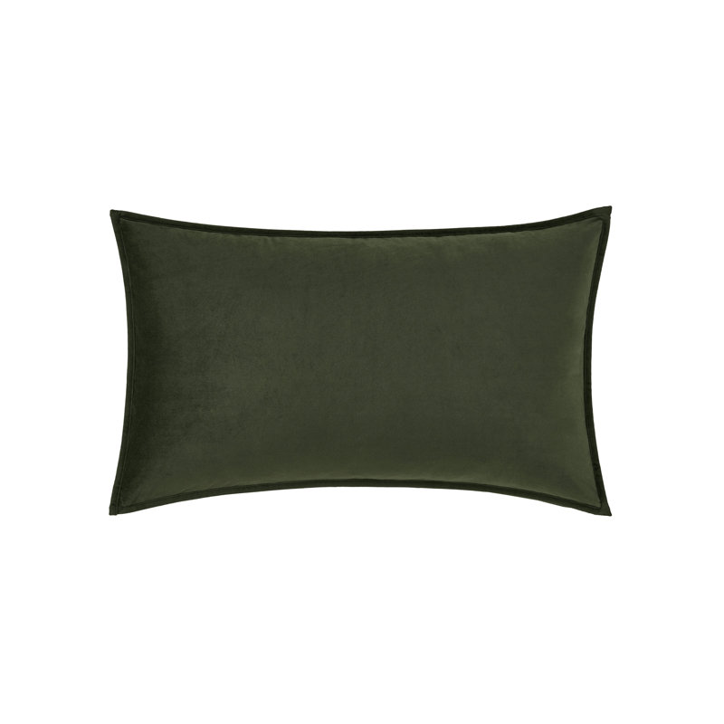 Forest Green Velvet Lumbar Throw Pillow Cover