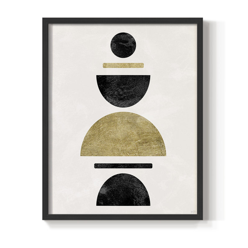 Modern Stack Framed Print - Solid Wood, 28" H x 22" W, Black