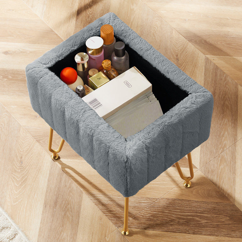 Fauteuil surdimensionné électrique de 41 po avec repose-pieds et tabouret de coiffeuse moderne Alcina, Gris