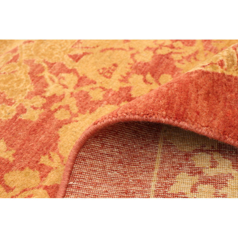 One-of-a-Kind 4' X 6'1" New Age Wool Area Rug in Orange