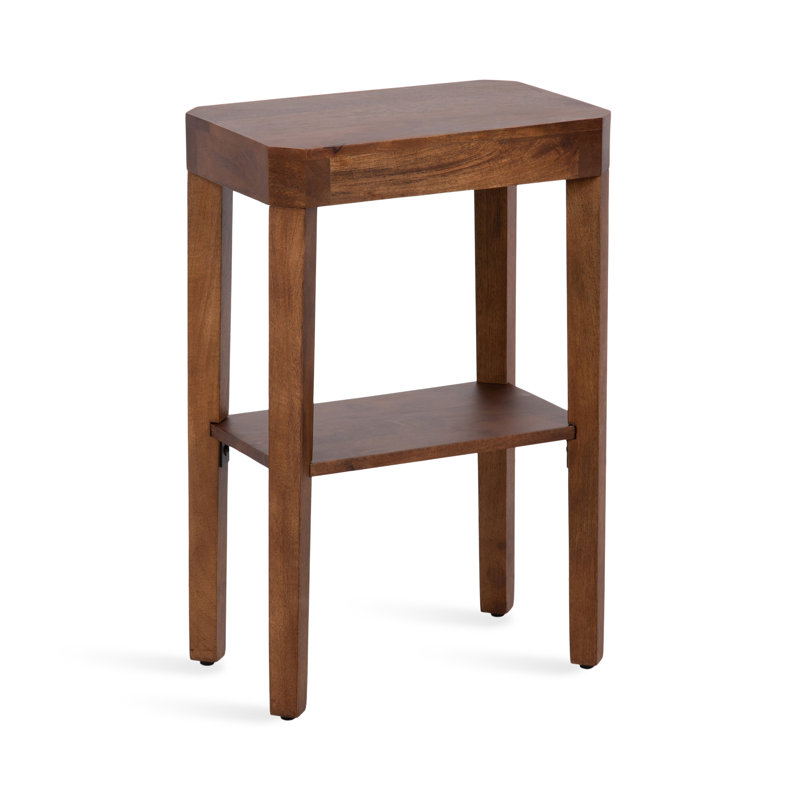 Ardentown Solid Wood Side Table with Storage, Brown
