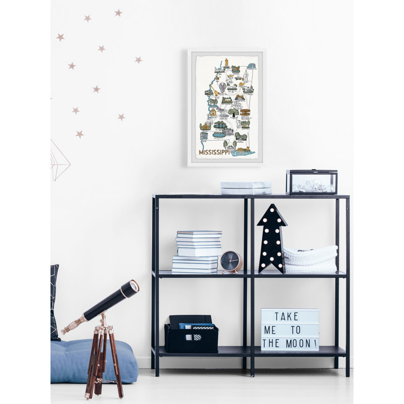 «White Mississippi Spots» par - Peinture encadrée, H 30 po x l 20 po x P 1,5 po