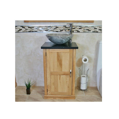 Matteo 500 mm Freestanding Single Vanity with Vessel Stone Basin