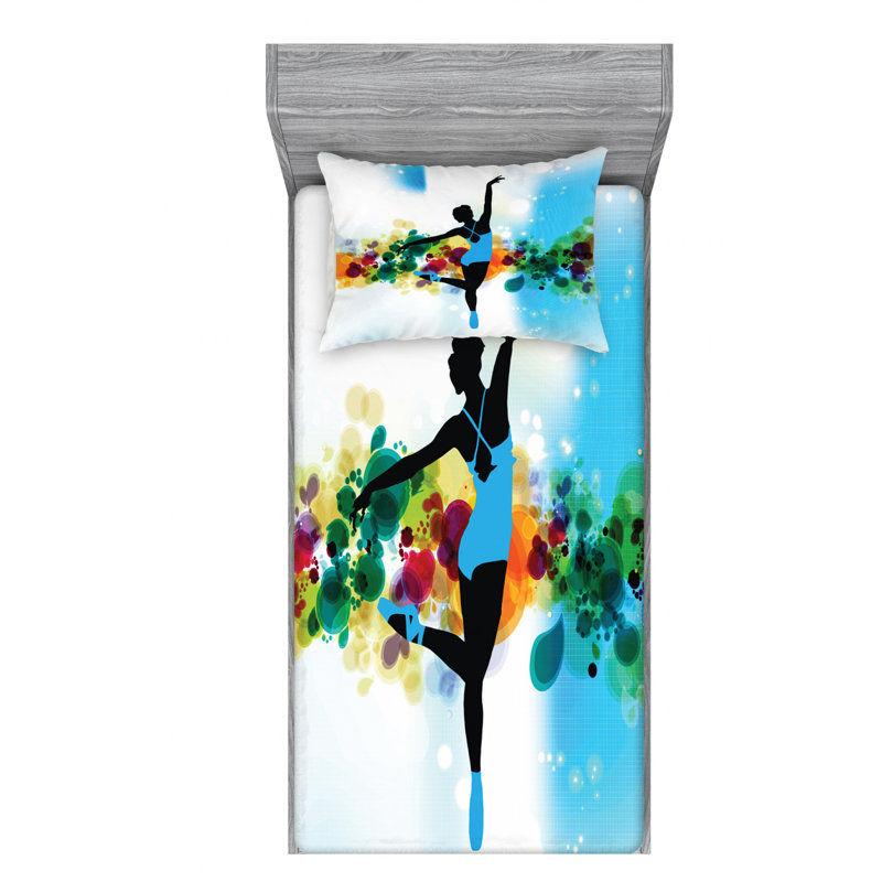 Ballet Microfiber Sheet Set, Twin Sheet Set with Fitted Sheet