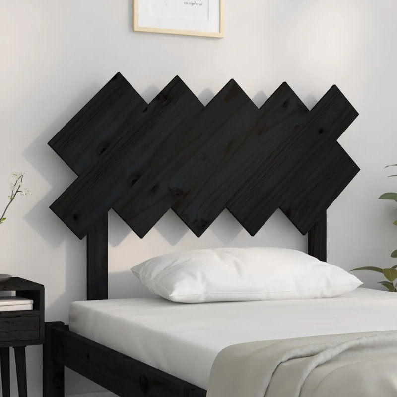 Solid Wood Headboard, 104 x 80.5 cm, Black