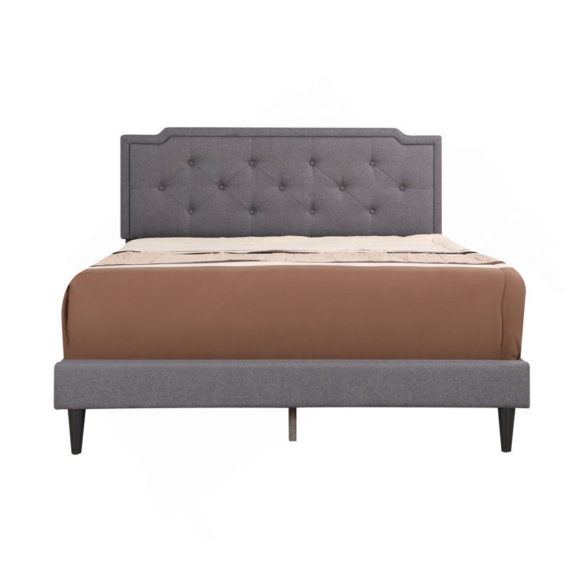 Grand lit élégant gris décontracté pour le confort, Grand lit, Gris