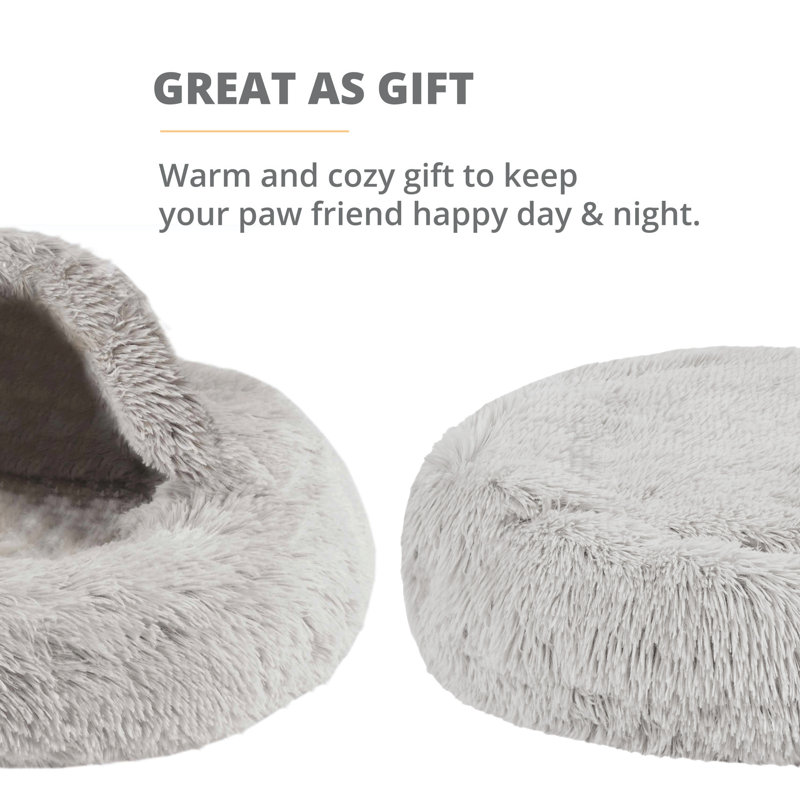Luna Hooded Round Bed, Gray