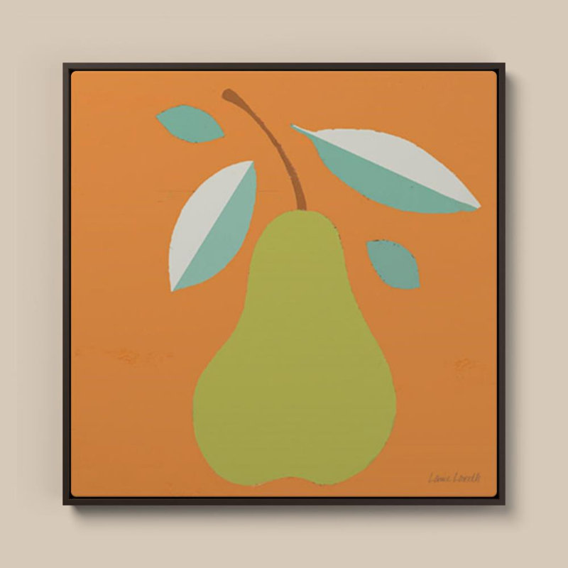 Bright Pear par Sundance Graphics - Graphisme sur toile, H 30 po x l 30 po, Cadre plat flottant, Brun