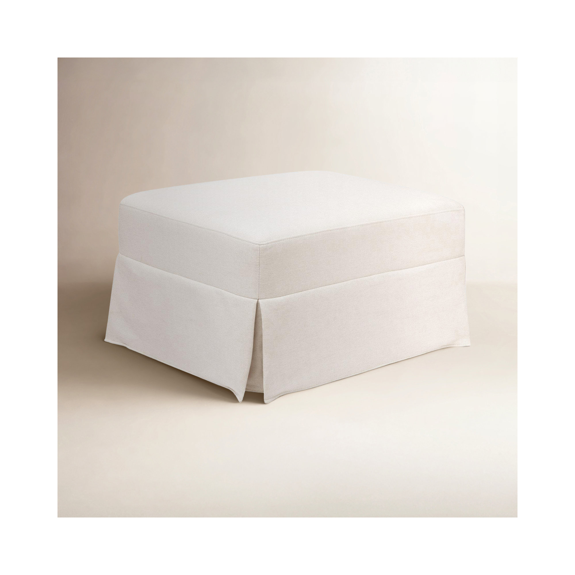 Crawford Upholstered Ottoman, Cream