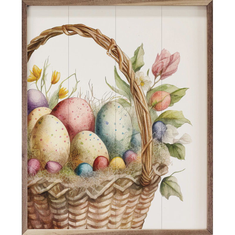 Panier à œufs de Pâques à gauche, H 40 po x l 32 po