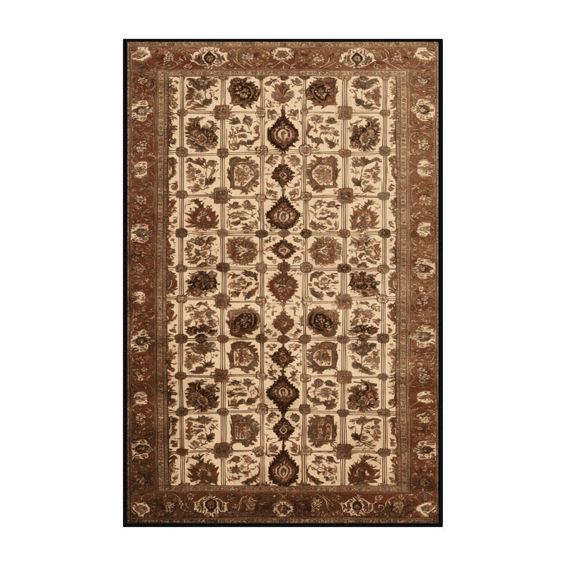Tapis brun lavable à la machine, Rectangle 6 pi x 9 pi