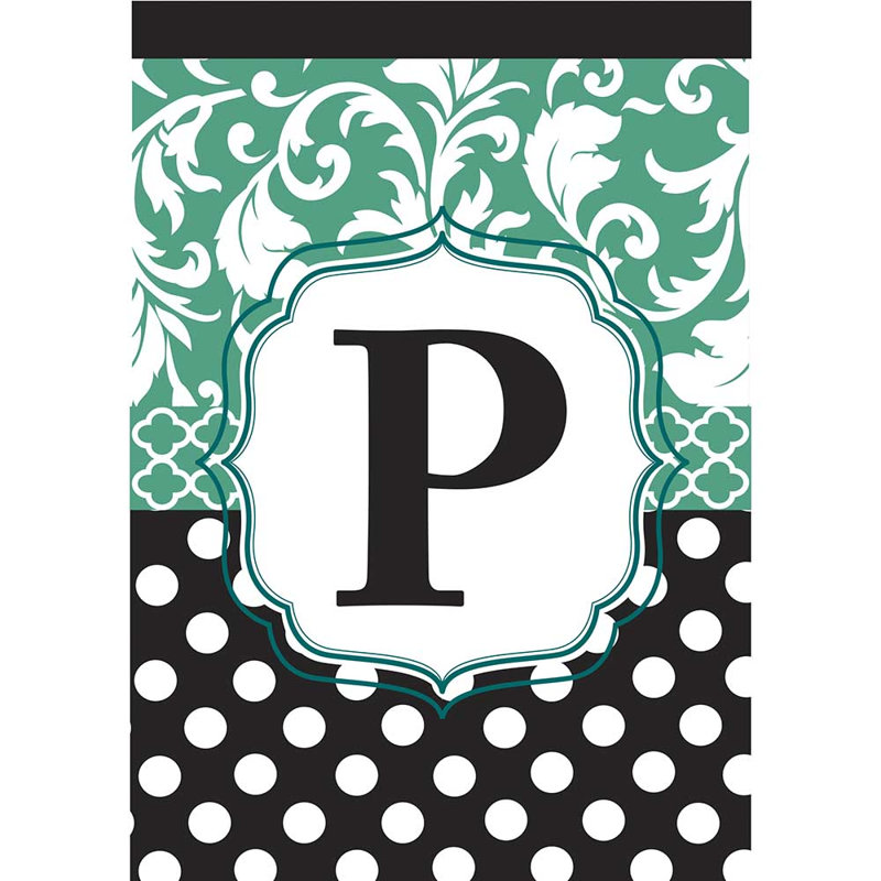2-Sided Garden Flag, Black/Aqua