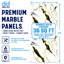 Panneaux muraux brillants en faux marbre UV Falkirk Irvine IV 4' x 9', coloris blanc, or et noir (paquet de 5)-136370544