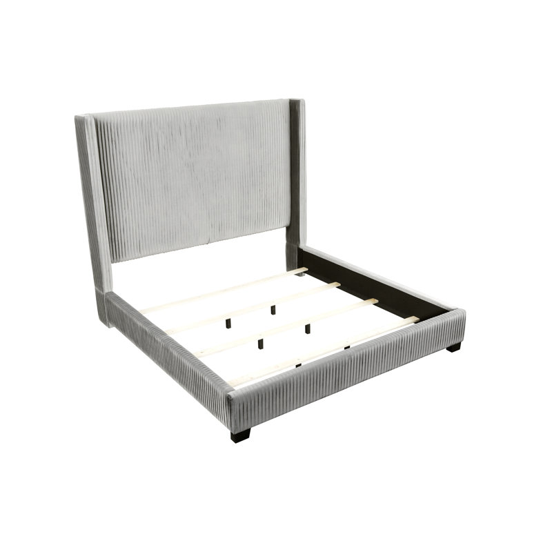 Lit tapissier Aazad, Grand, gris