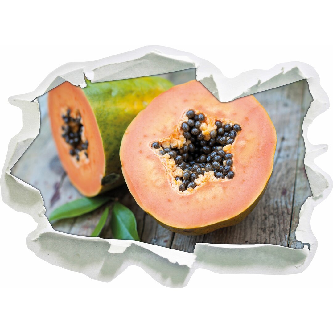 Leckere, in Scheiben geschnittene Papaya Wandaufkleber