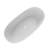 Knightsbrook 64" x 33" Freestanding Solid Surface Stone Resin Oval Double Slipper Diamond-Patterned Soaking Bathtub with Matte White Finish