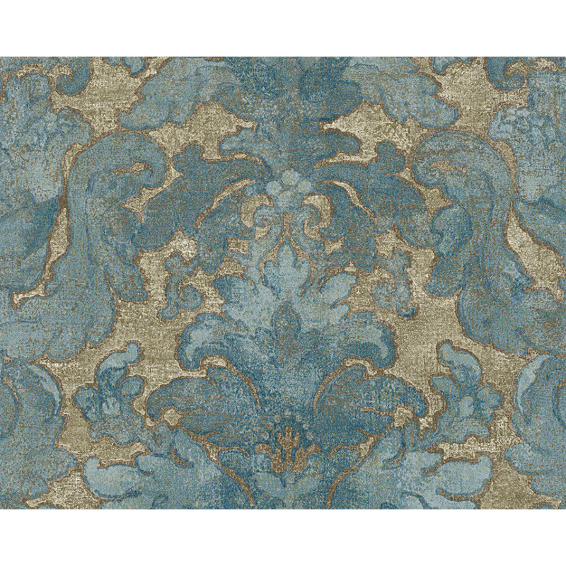 Rouleau de papier peint floral et botanique L 33 pi x l 21 po Henline, L 2,75 pi x l 21 po, Beige / argent / gris