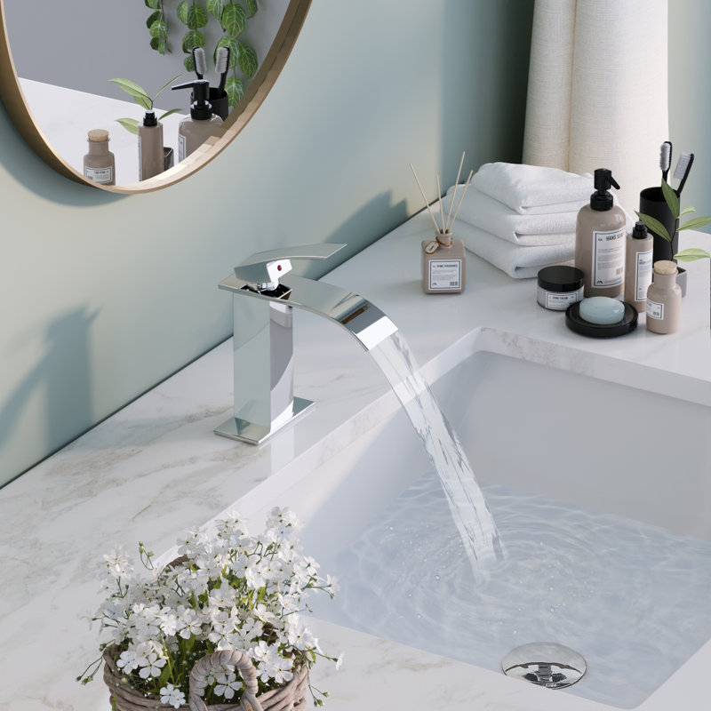 Robinet pour salle de bain à poignée simple avec drain DeerValley, Non