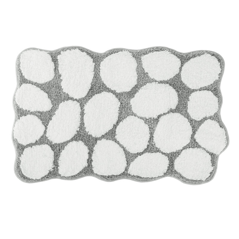 Tapis de salle de bain antidérapant et antidérapant Pebble, 17 po x 24 po, Gris