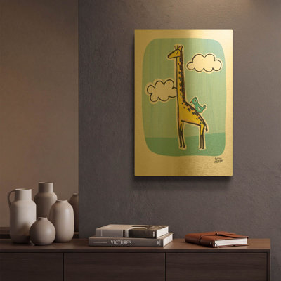 'Wild About You Giraffe' By Melissa Averinos Gold Metal Wall Art, 12" x 16"