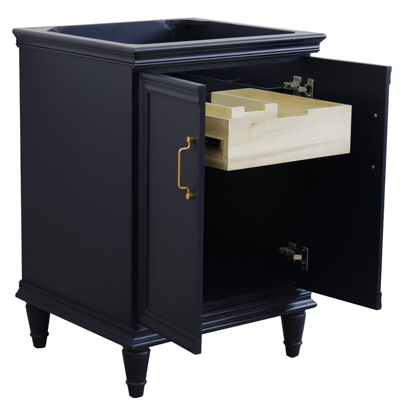 Meuble-lavabo simple 24 po avec base seulement, Bleu