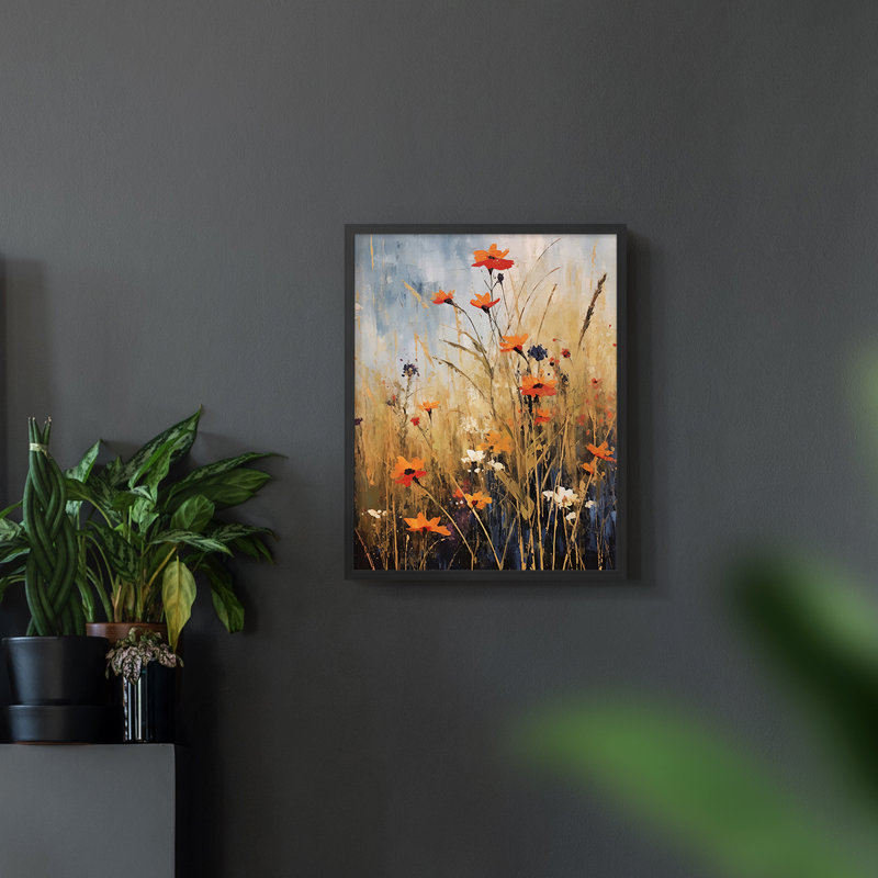 Série FLORAL DCCDXIV - reproduction encadrée de qualité supérieure - prête à être accrochée - aucun clou requis