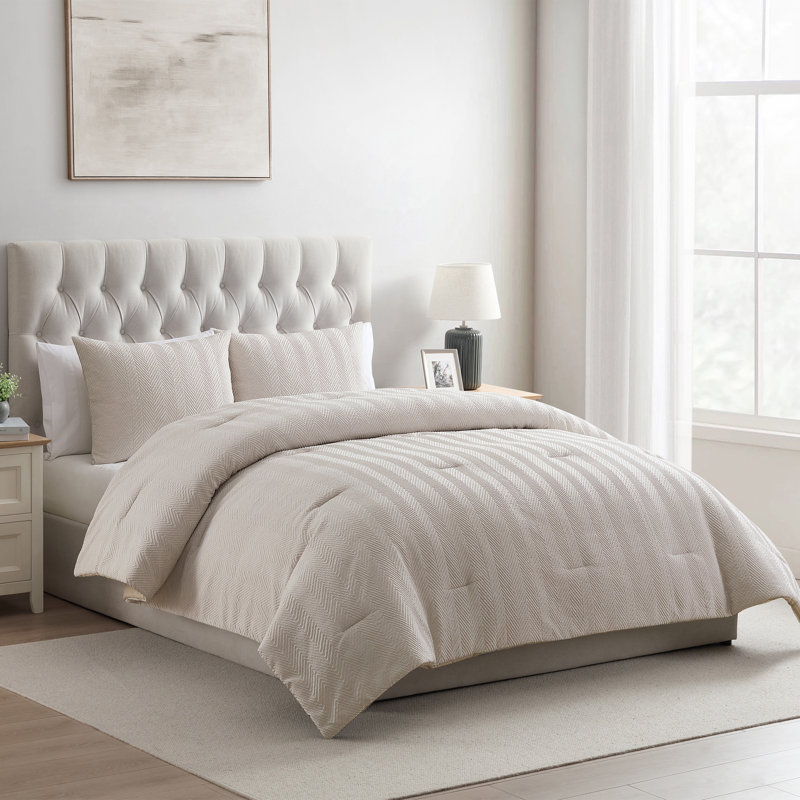 Ensemble d'édredon en microfibre 3 pièces VCNY Home, Vert, Édredon pour très grand lit + 2 taies décorativ