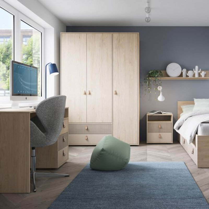 Lamika 2 Door Solid Wood Wardrobe